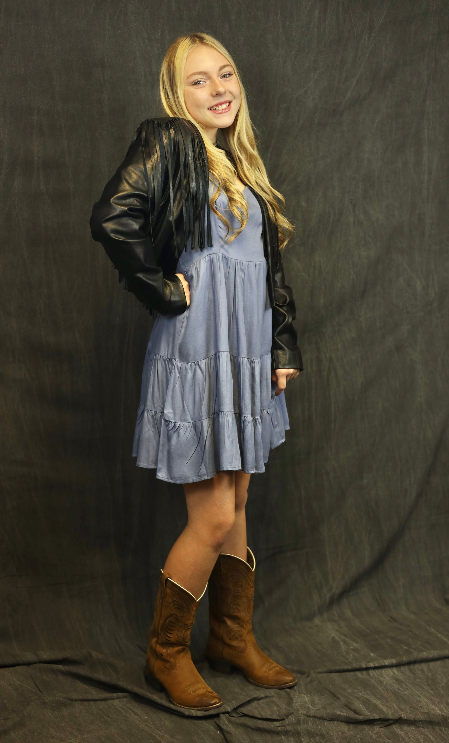 Ruffle Sleeve Tiered Dress