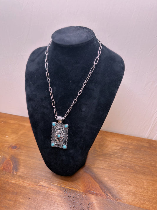 Turquoise Card Necklace