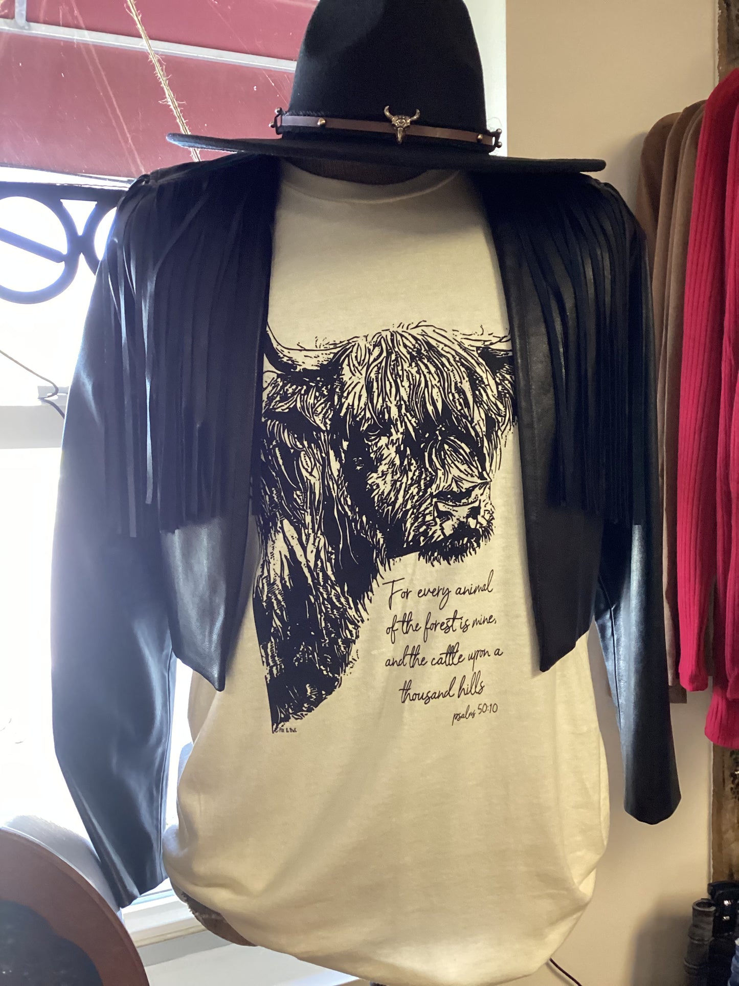 Le Lis Black Fringe faux Leather Jacket