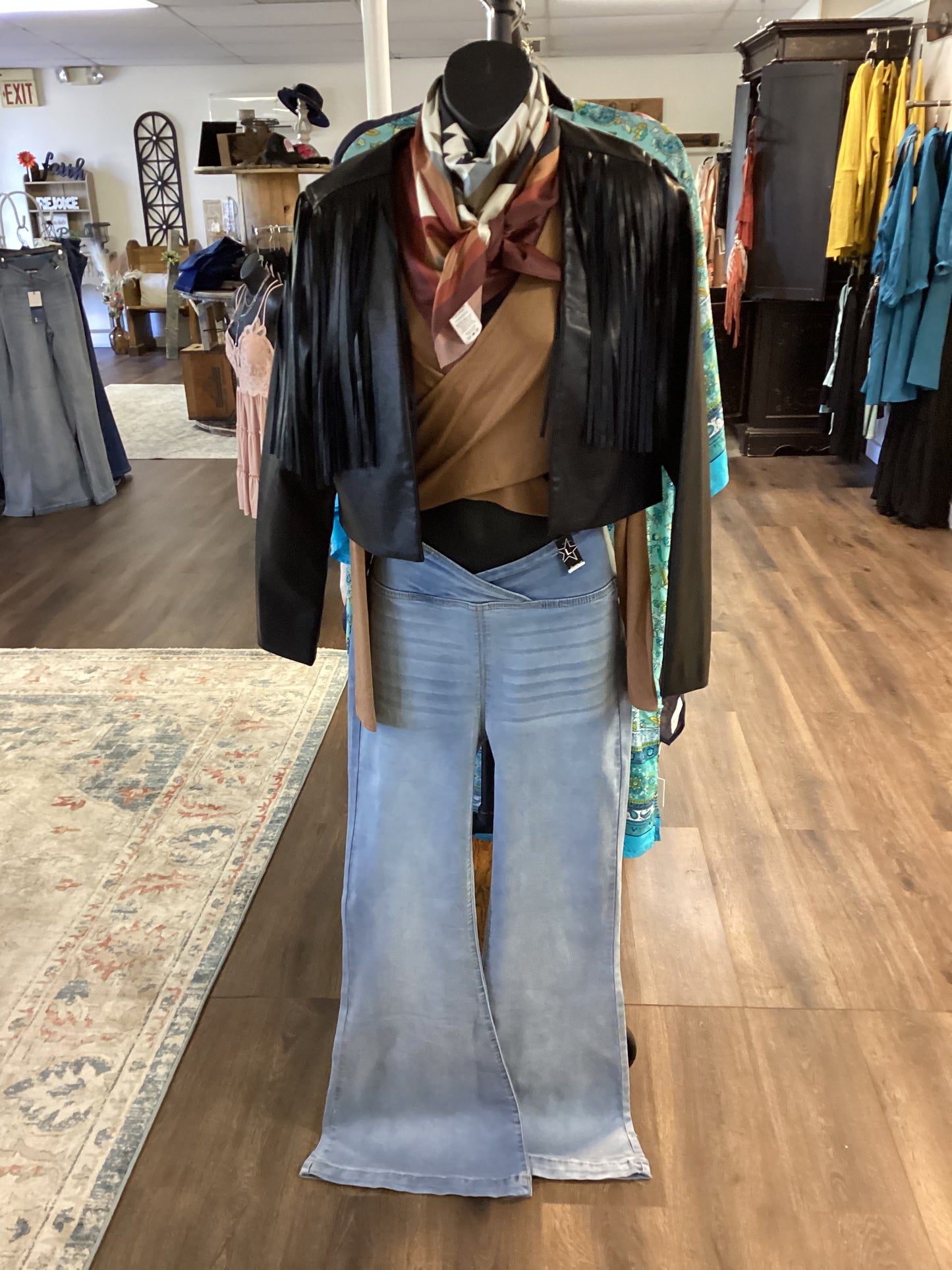 V Cut Flare Jeans