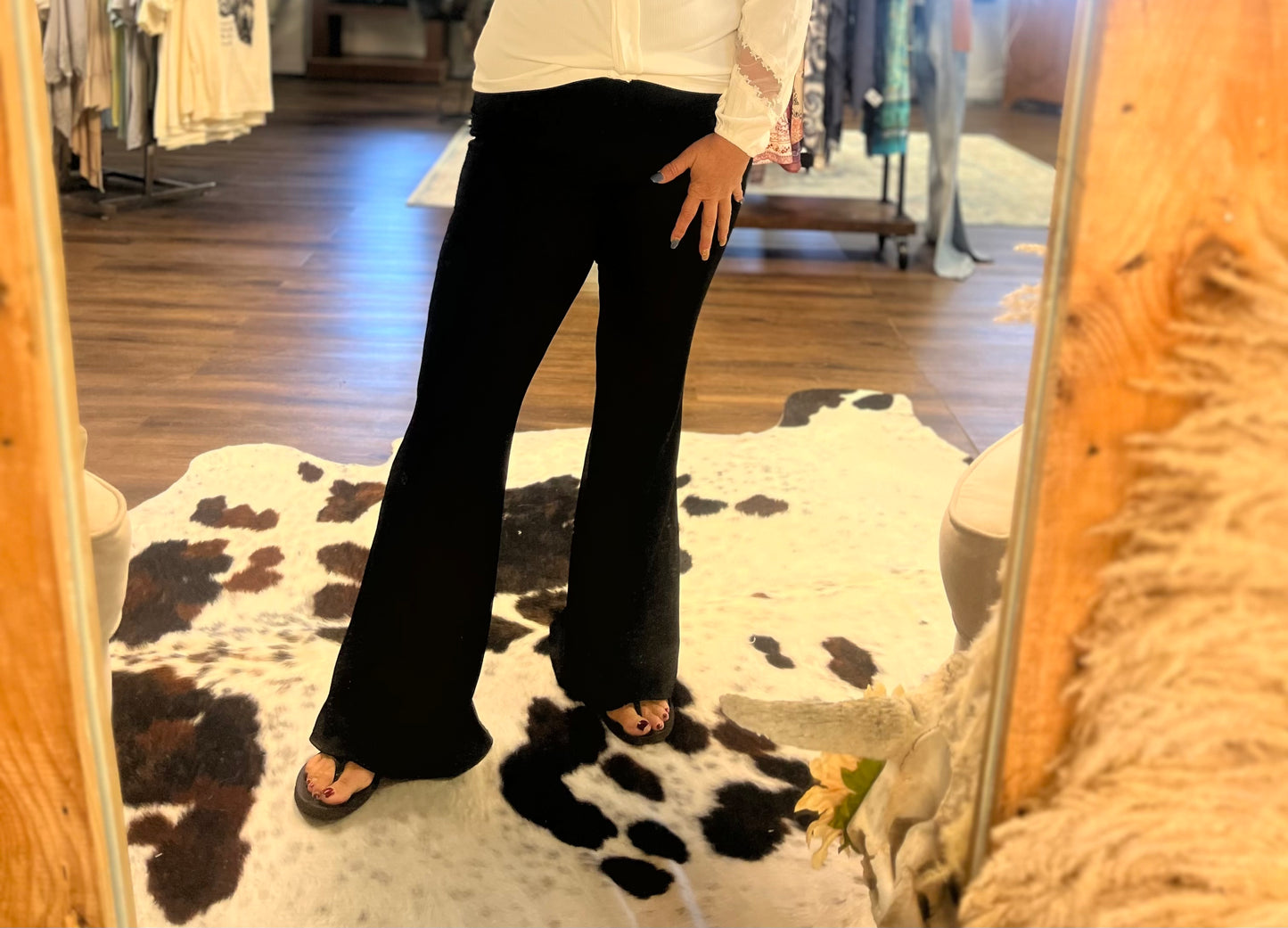 High Rise Flare Black Denim Jeans