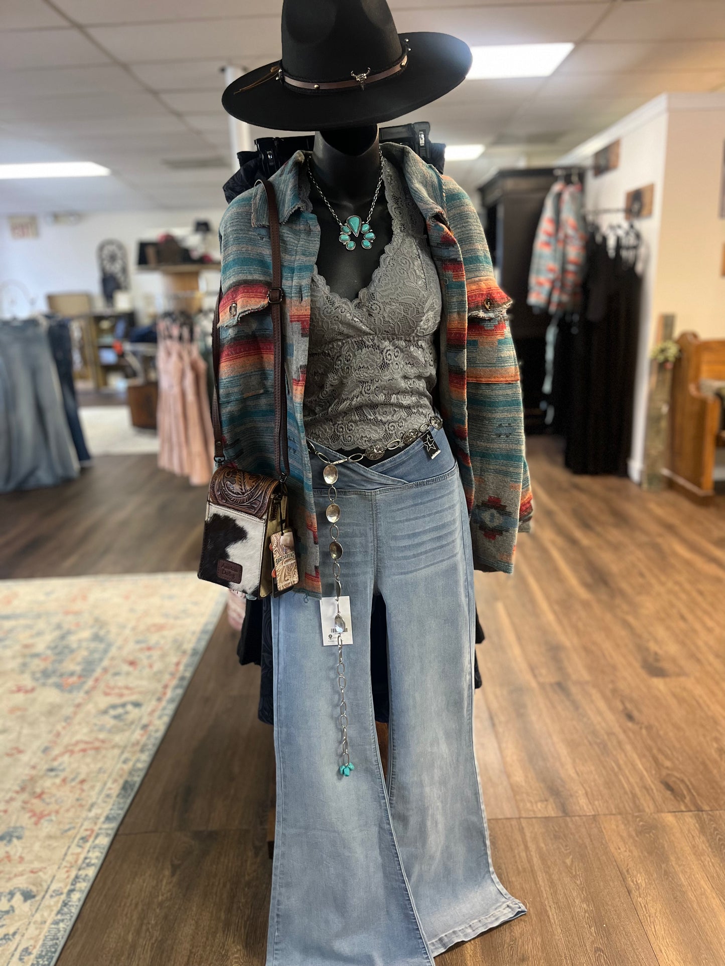 V Cut Flare Jeans