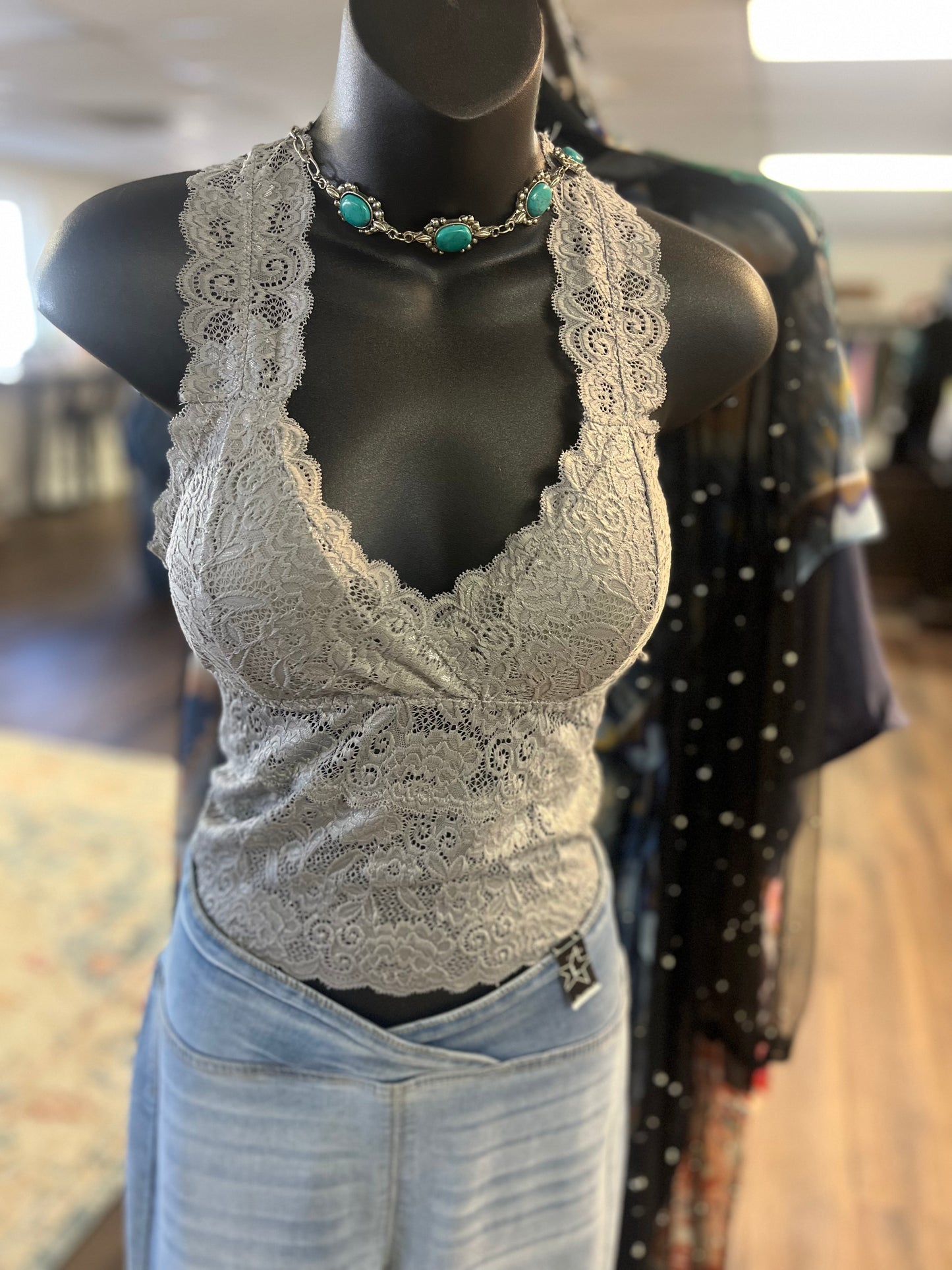 Grey Lace Bralette