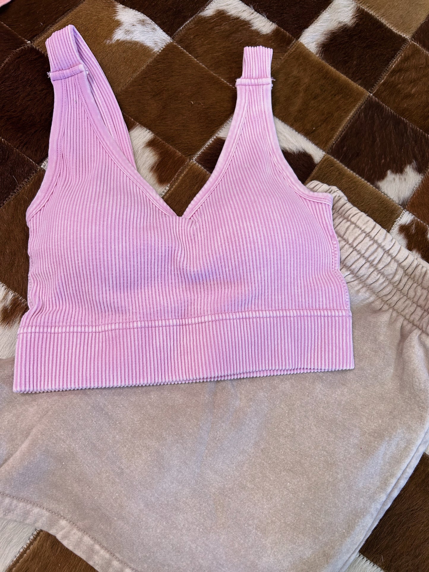 Stone Washed Padded Tank Top