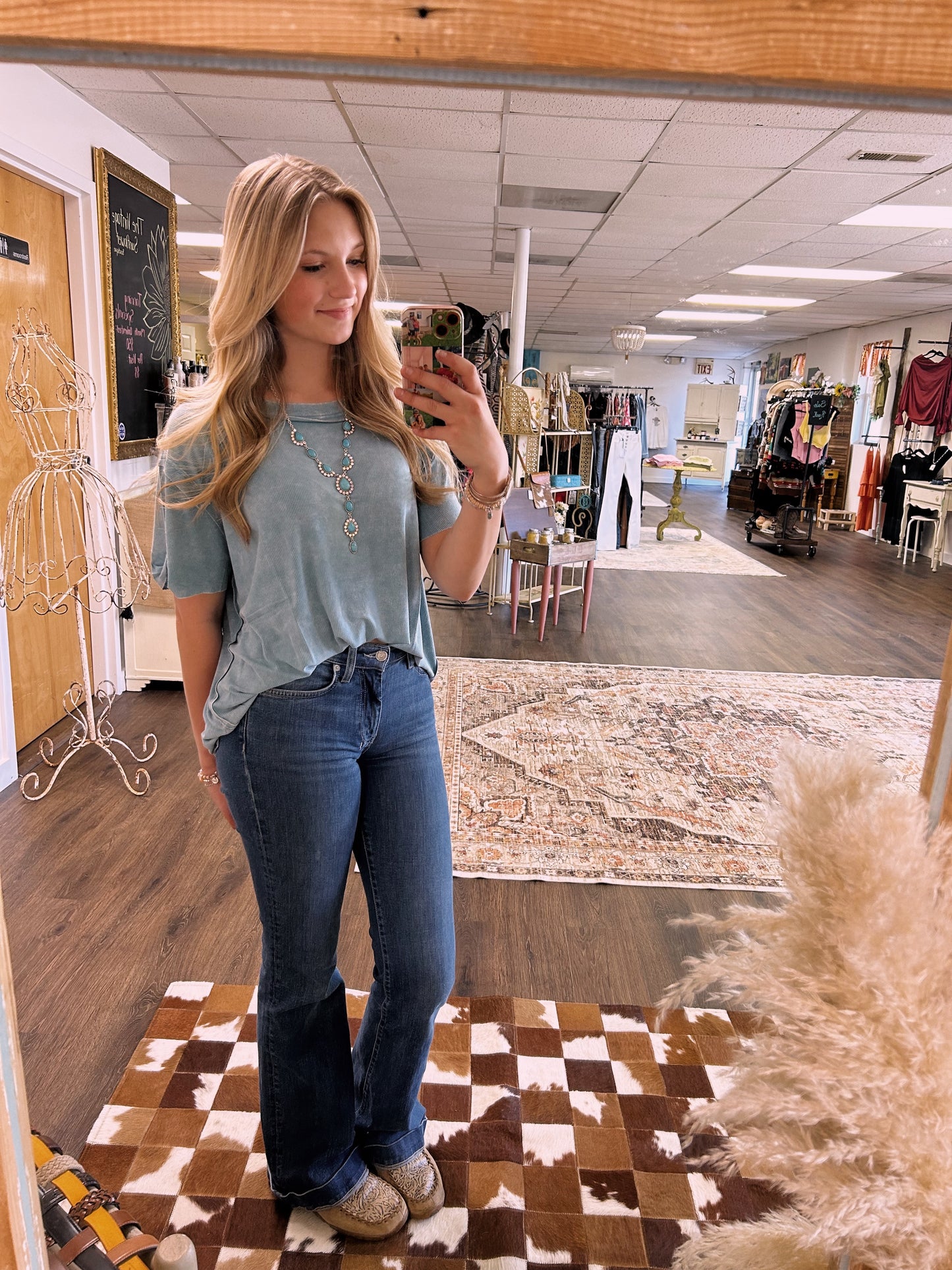 Ribbed Short Sleeve Top