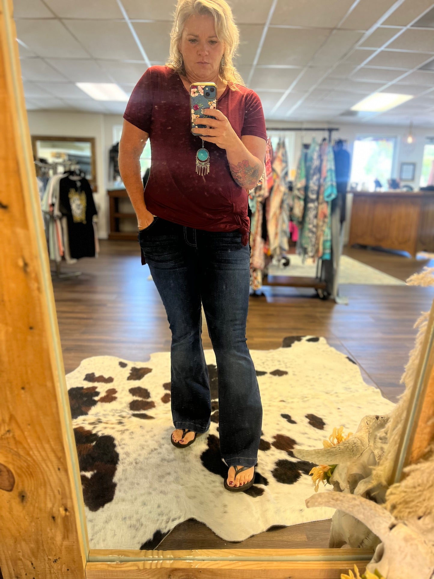Denim bootcut jeans with Stretch waistband
