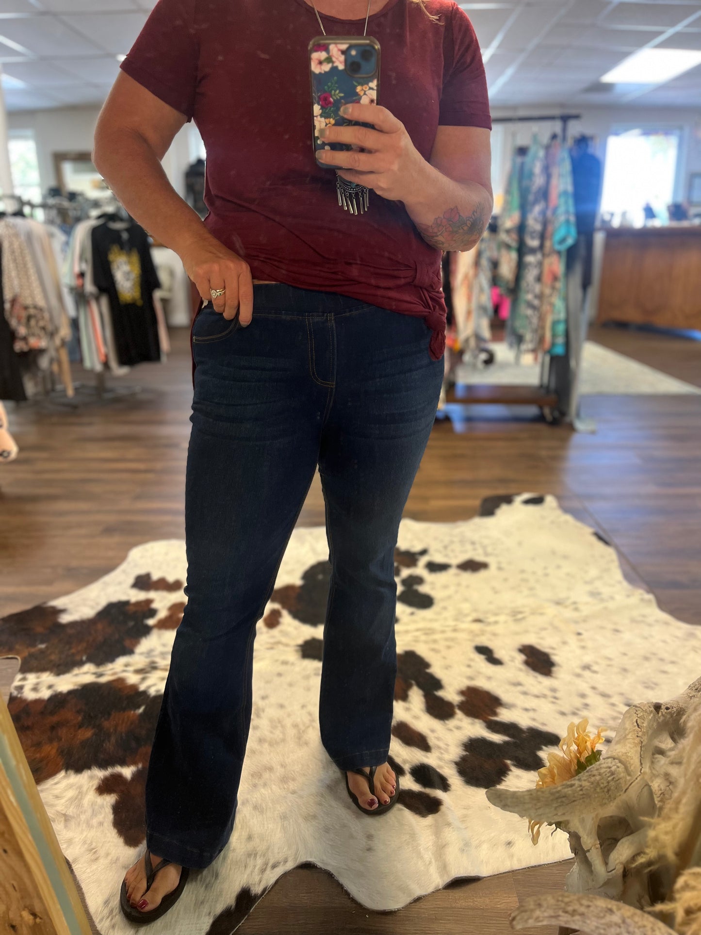 Denim bootcut jeans with Stretch waistband