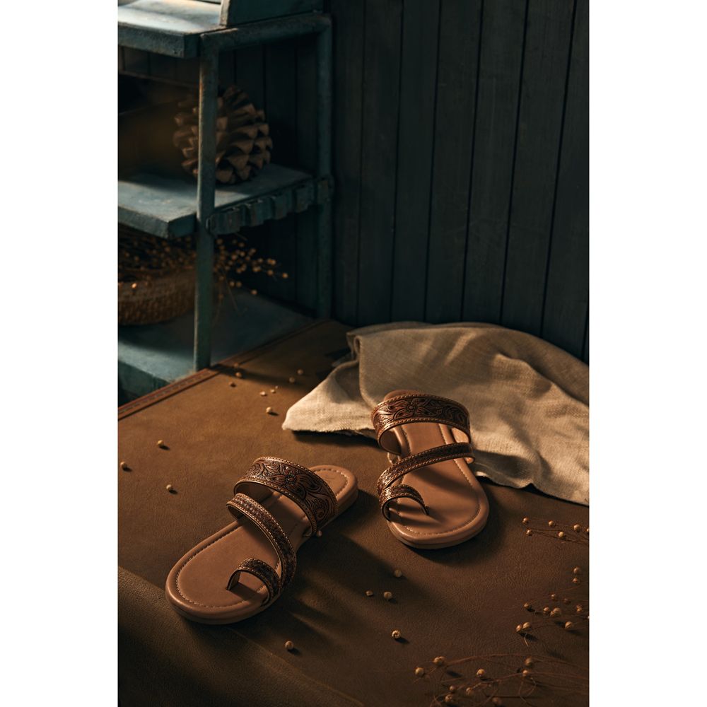 Myra Leather Hand Tooled Sandals