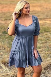 Ruffle Sleeve Tiered Dress