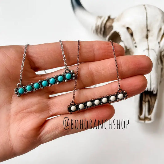 Western  Turquoise Bar Necklace