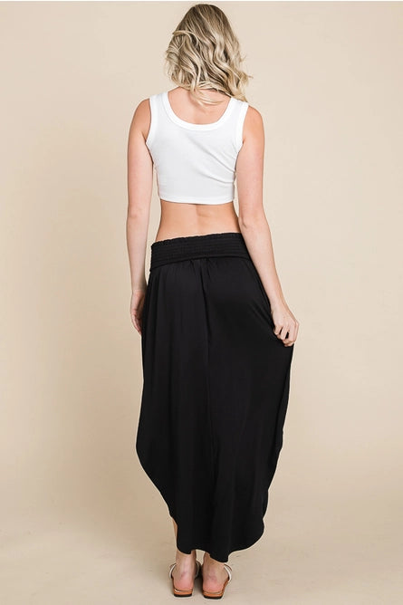 Smock Waist Maxi Skirt