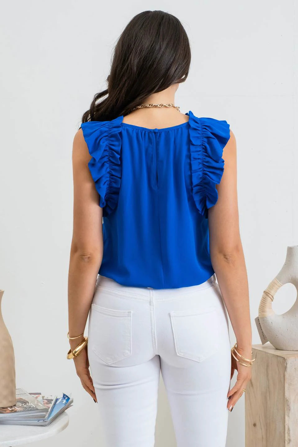 Ruffle sleeve Woven Top *3 colors available*