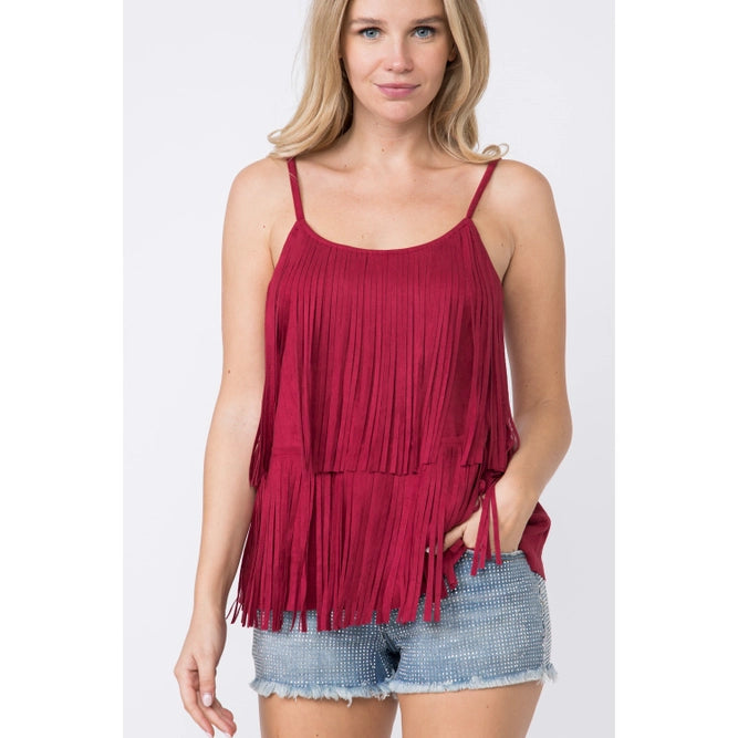 Suede Fringed Camisole