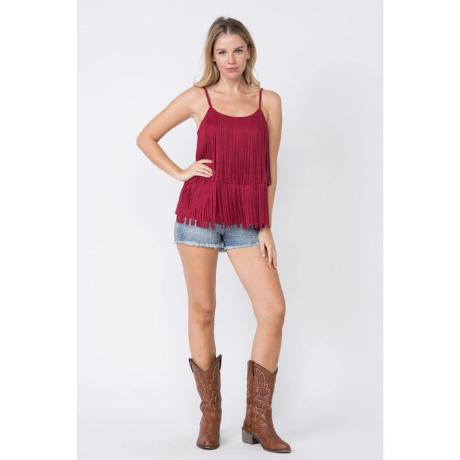 Suede Fringed Camisole