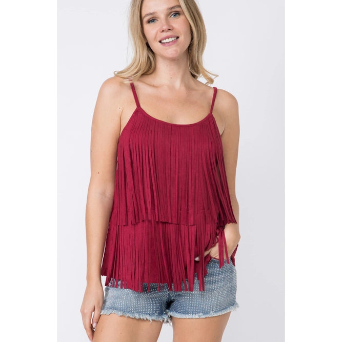 Suede Fringed Camisole