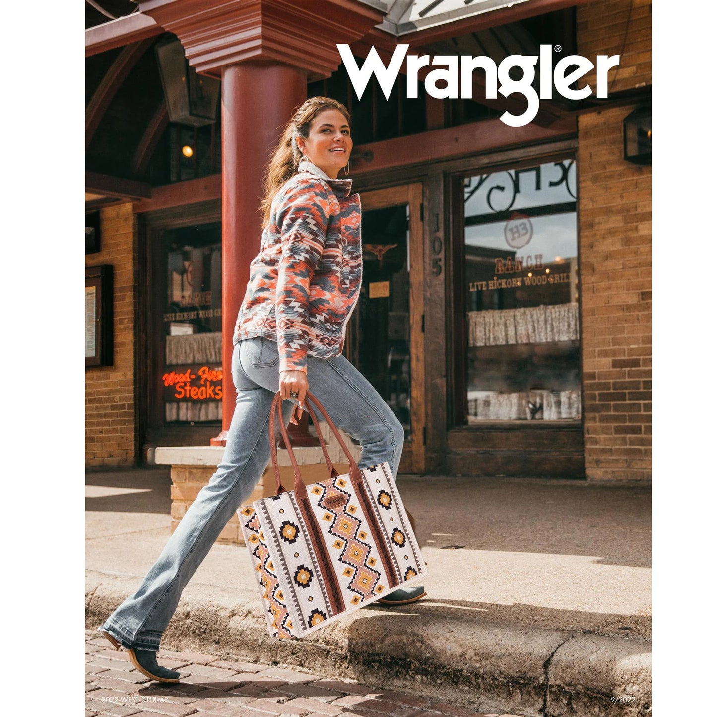 Wrangler Southwestern Dual Sided Wide Tote *3 Colors*