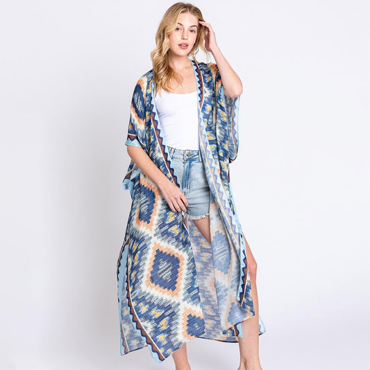 Multi shades of Blue Lightweight Duster