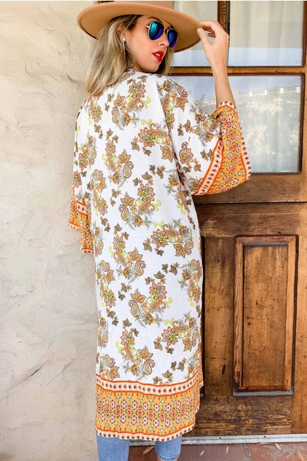 Paisley Coral Duster/ Kimono
