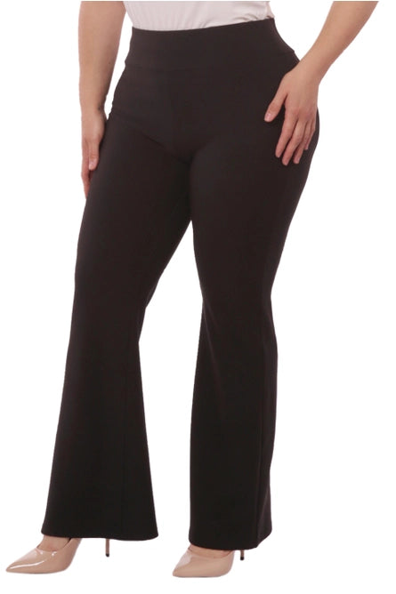 Plus Size Womens High Waist Sculpting Flare Pants