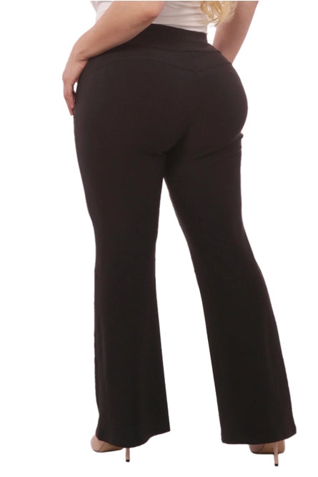 Plus Size Womens High Waist Sculpting Flare Pants