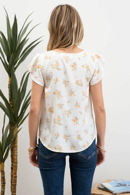 Scallop Neckline with Tulip Sleeve. *2 COLORS*
