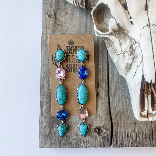 Crystal Drop Western Earrings