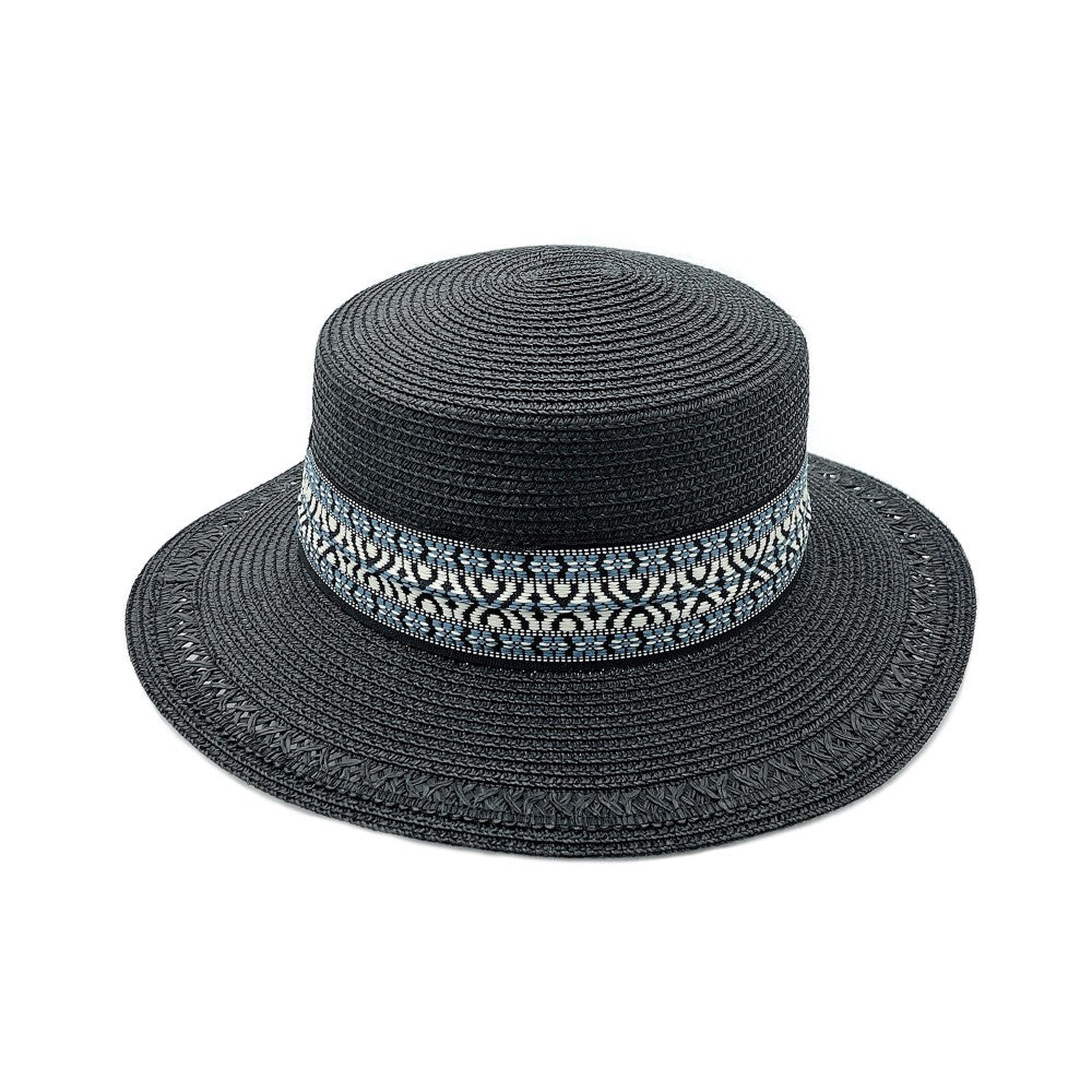 Black Straw Panama Beach Hat
