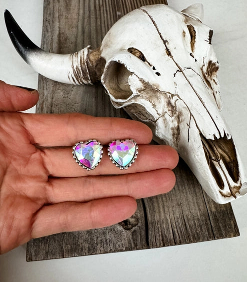 Western Heart Stone Earrings