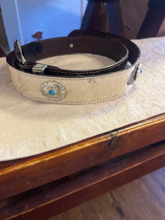 Hand Tooled Cowhide Belt