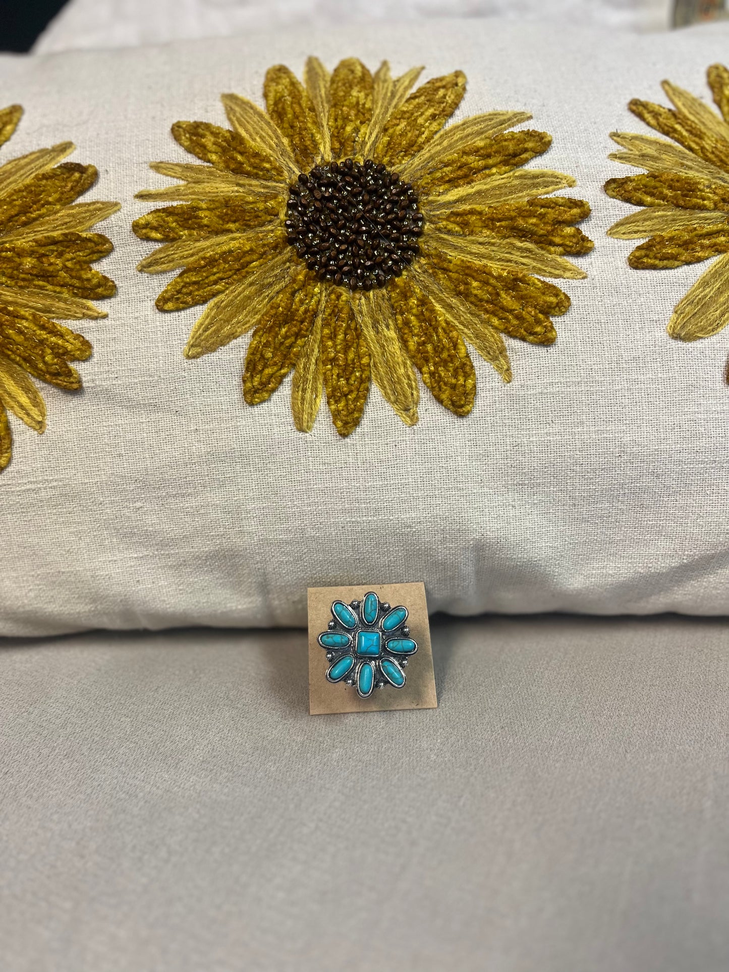 Western Turquoise  Adjustable Ring