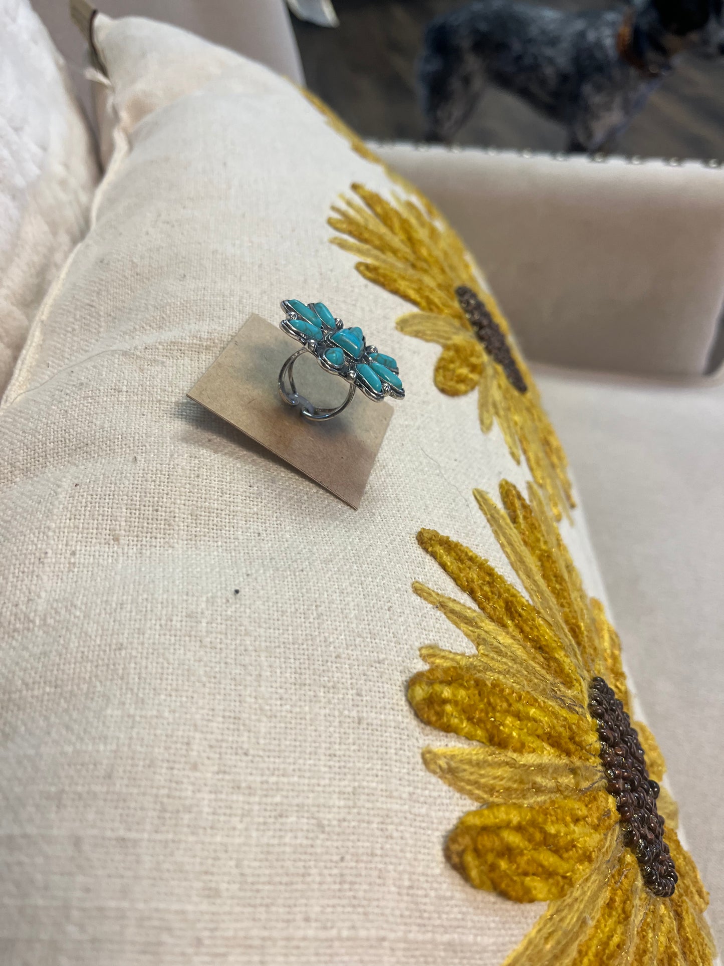 Western Turquoise  Adjustable Ring