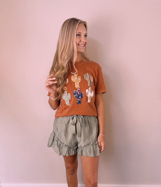 Green Flowy Shorts