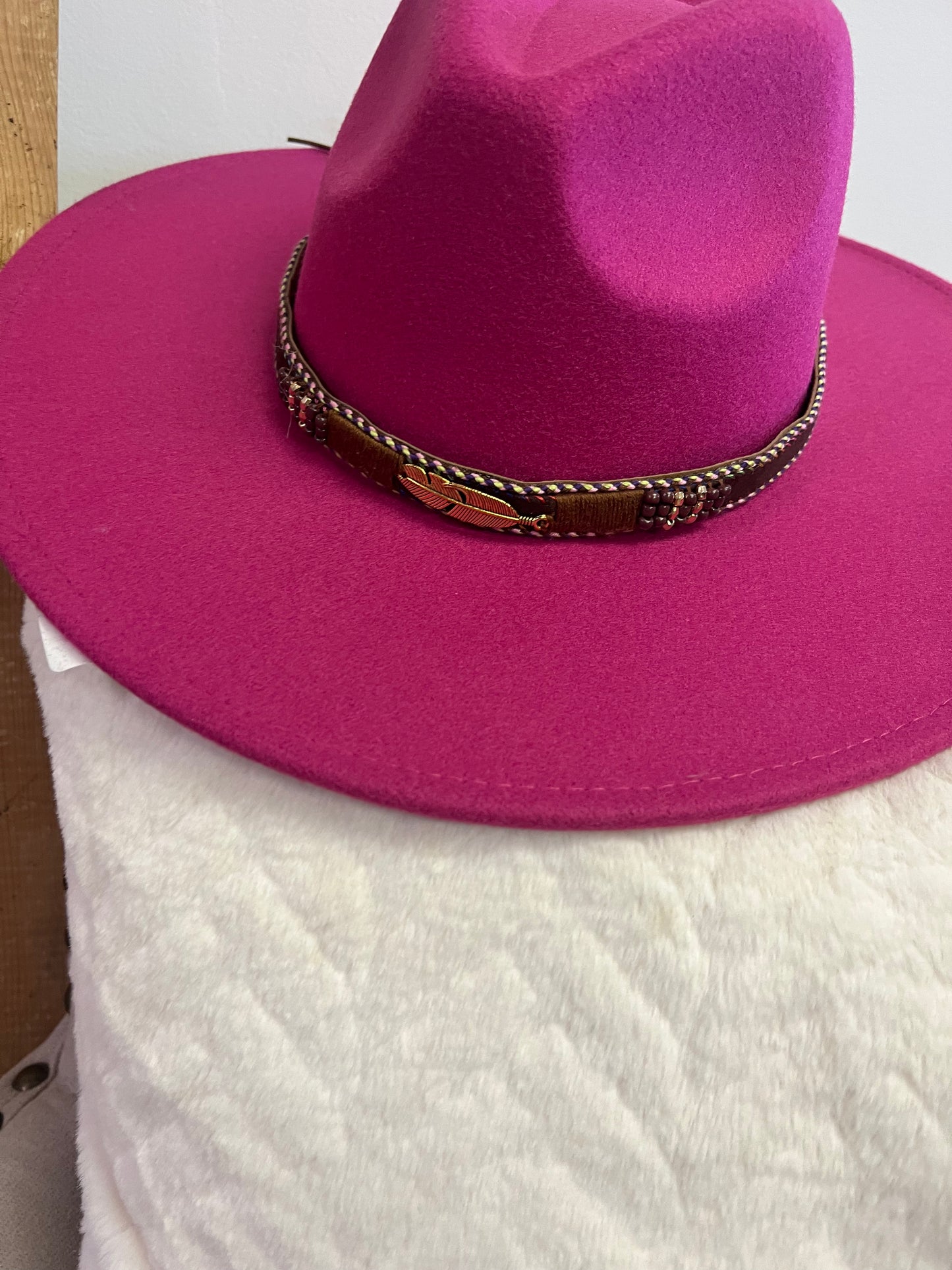 Pink Cowgirl Wide Brim Hat