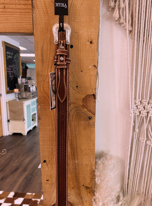 Myra Vandal Hand-Tooled Leather Belt