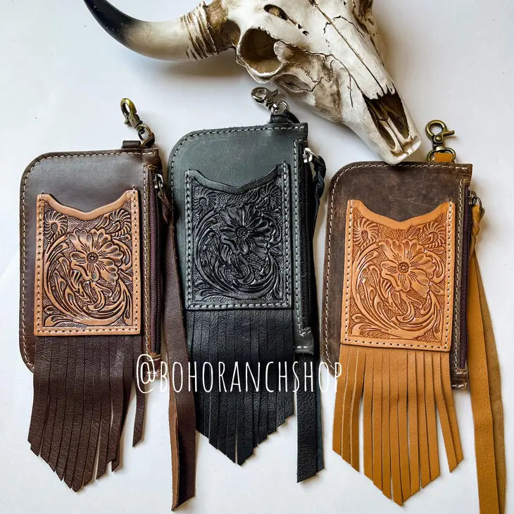 Western Keychain Leather Wallet.  2 COLORS