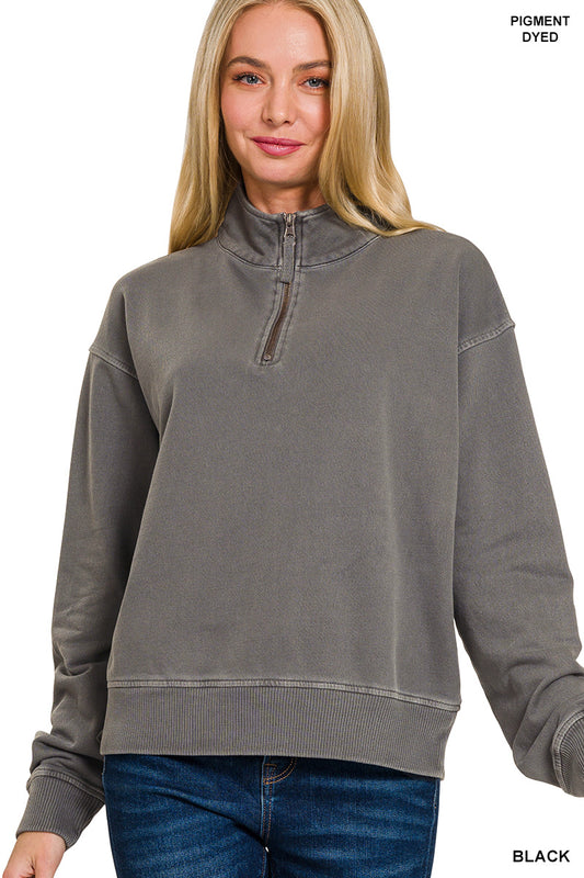 Half Zip Terry Sweatshirt * 2 Colors available*