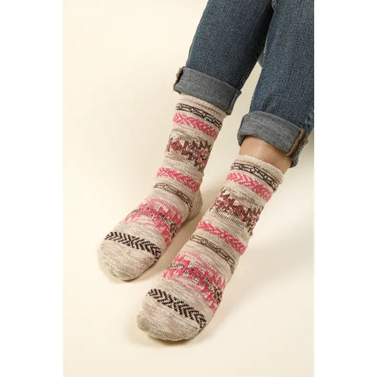 Aztec Graphic Cozy Socks