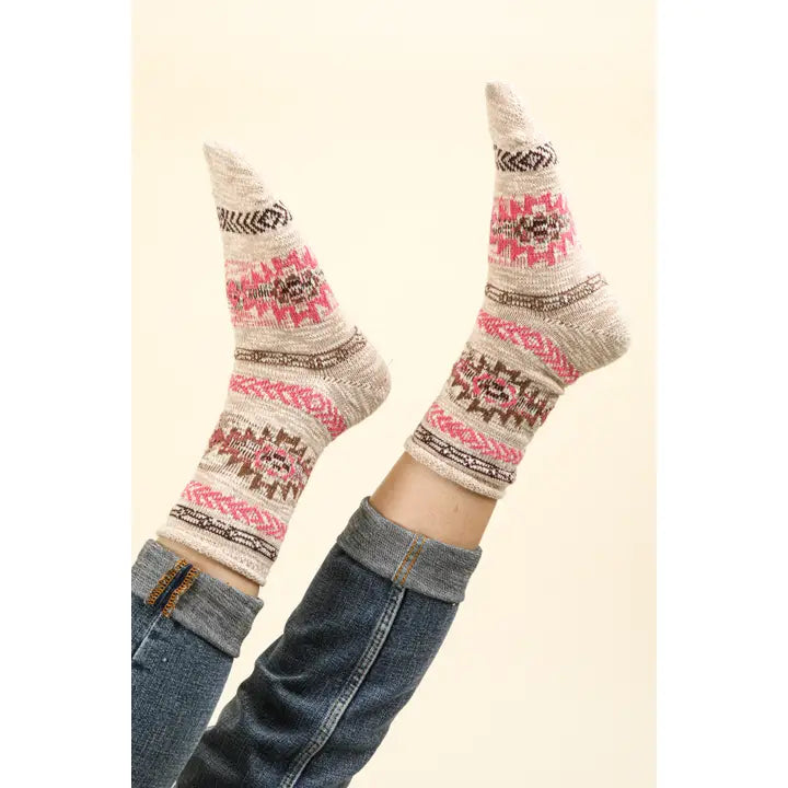 Aztec Graphic Cozy Socks