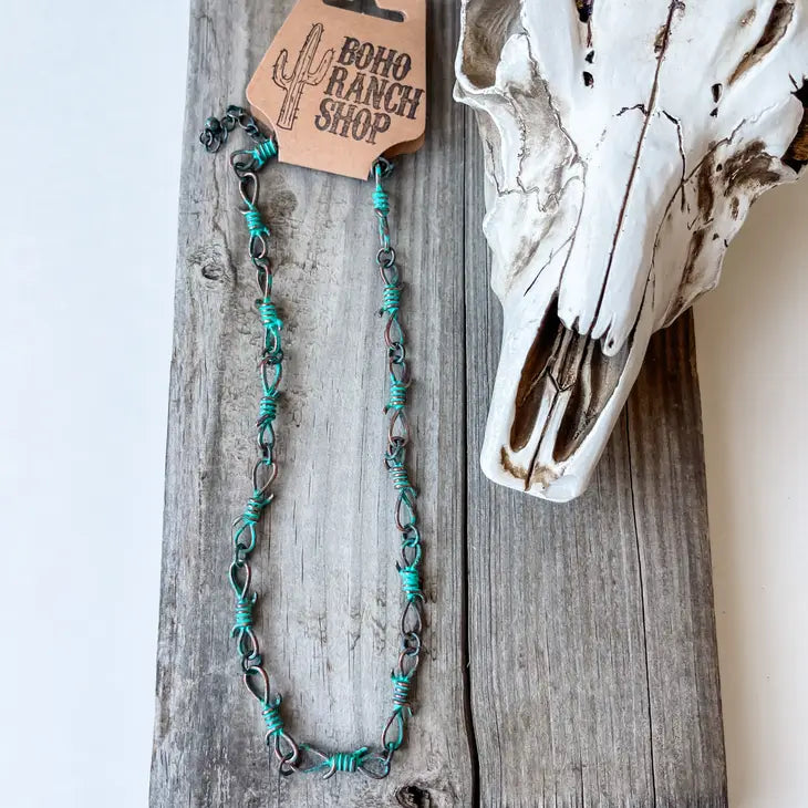 Western Barbed Wire Necklace- 2 COLORS
