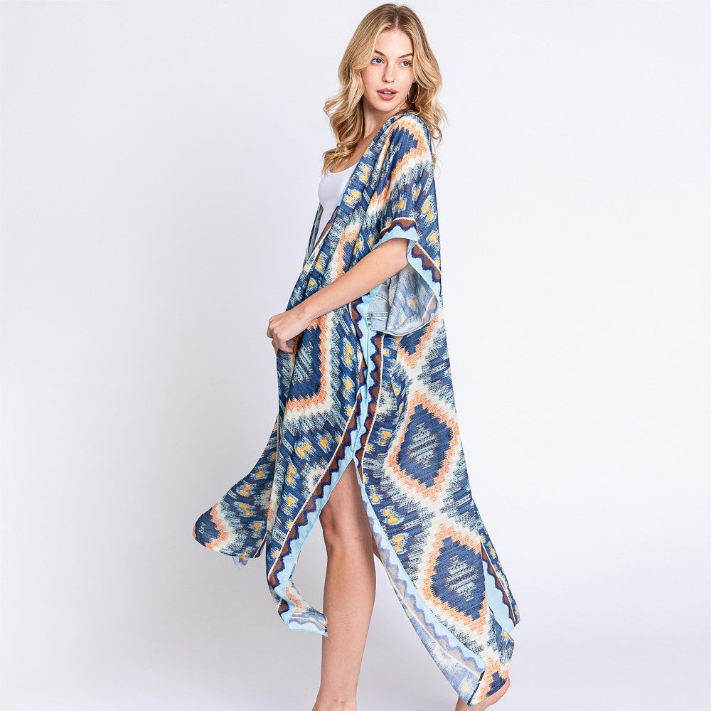 Multi shades of Blue Lightweight Duster