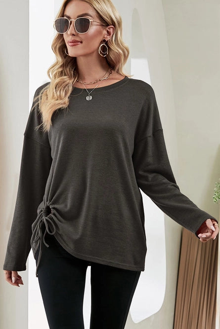 Crew Neck Long Sleeve Pullover Top