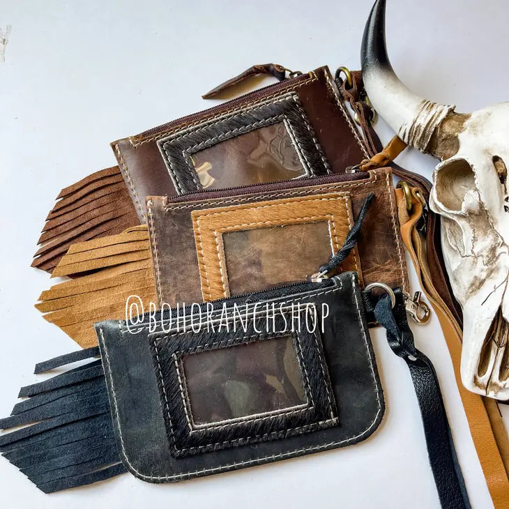 Western Keychain Leather Wallet.  2 COLORS