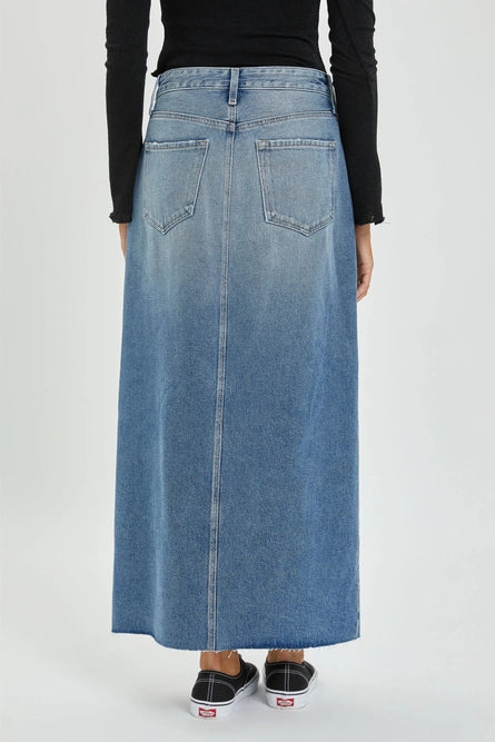 Mid-Rise Maxi Denim Skirt