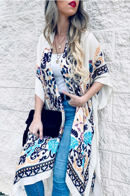 Multi Print Floral Kimono